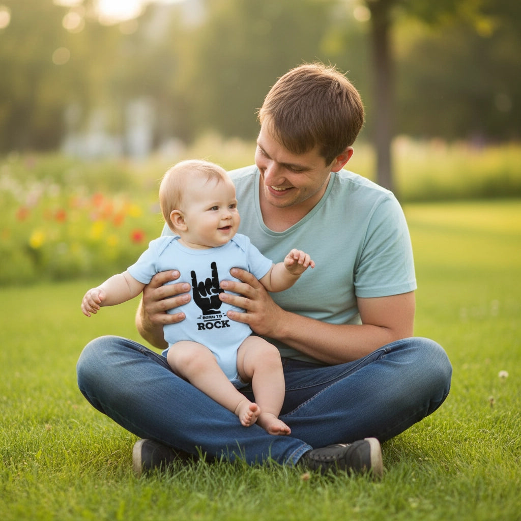 Born to Rock Cotton Baby Onesie