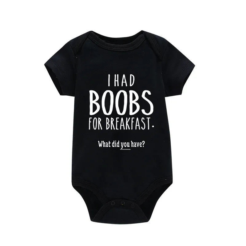 Boobs for Breakfast Cotton Baby Bodysuit