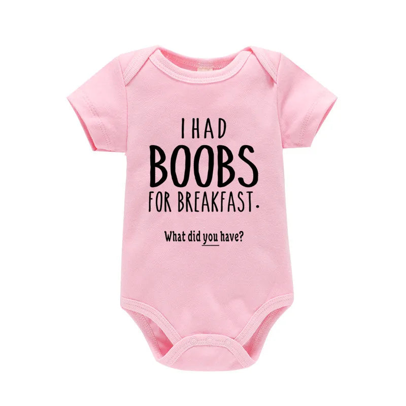 Boobs for Breakfast Cotton Baby Bodysuit