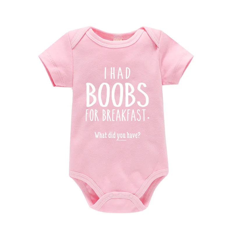Boobs for Breakfast Cotton Baby Bodysuit