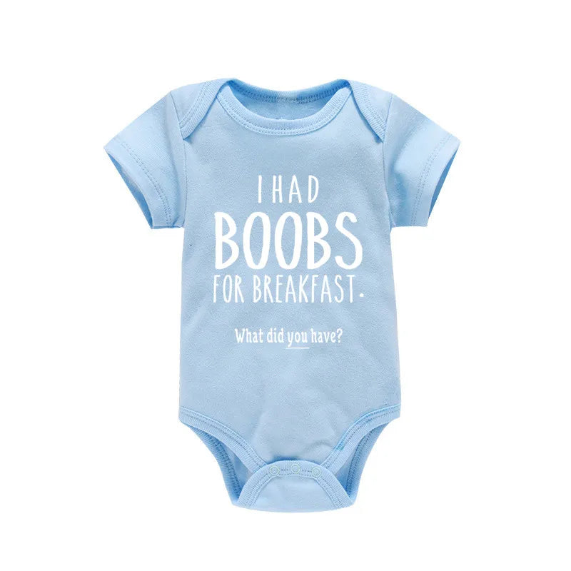 Boobs for Breakfast Cotton Baby Bodysuit