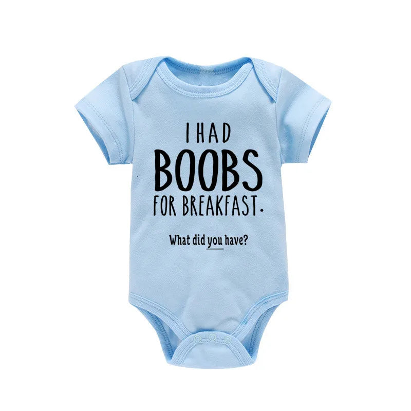 Boobs for Breakfast Cotton Baby Bodysuit
