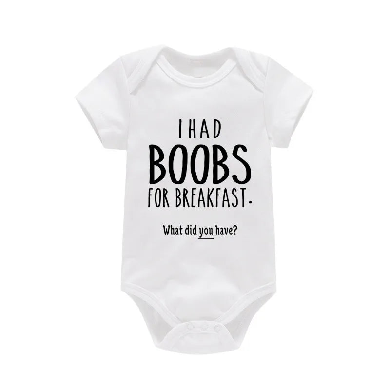 Boobs for Breakfast Cotton Baby Bodysuit