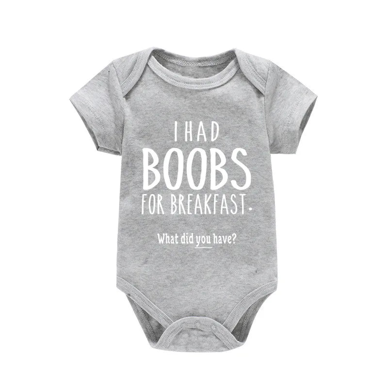 Boobs for Breakfast Cotton Baby Bodysuit