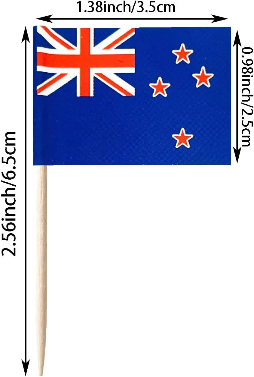 Small flag with measurements on a white background