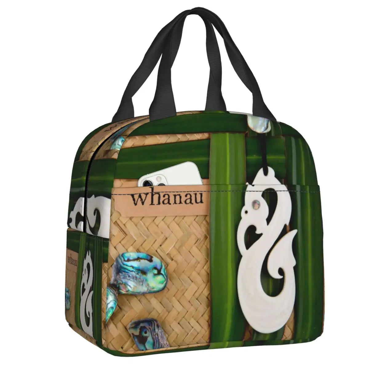 insulated Lunch bag with Paua design elements on a white background